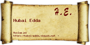 Hubai Edda névjegykártya